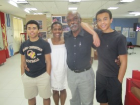 Ken Richards with daughter and grandsons at the UWI Museum in 2014